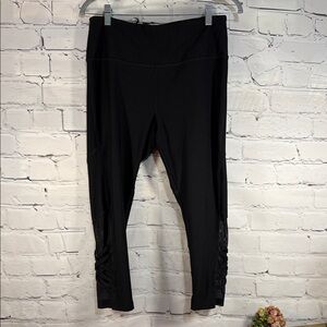 VOGO Athletica Black Leggings with Mesh Accents